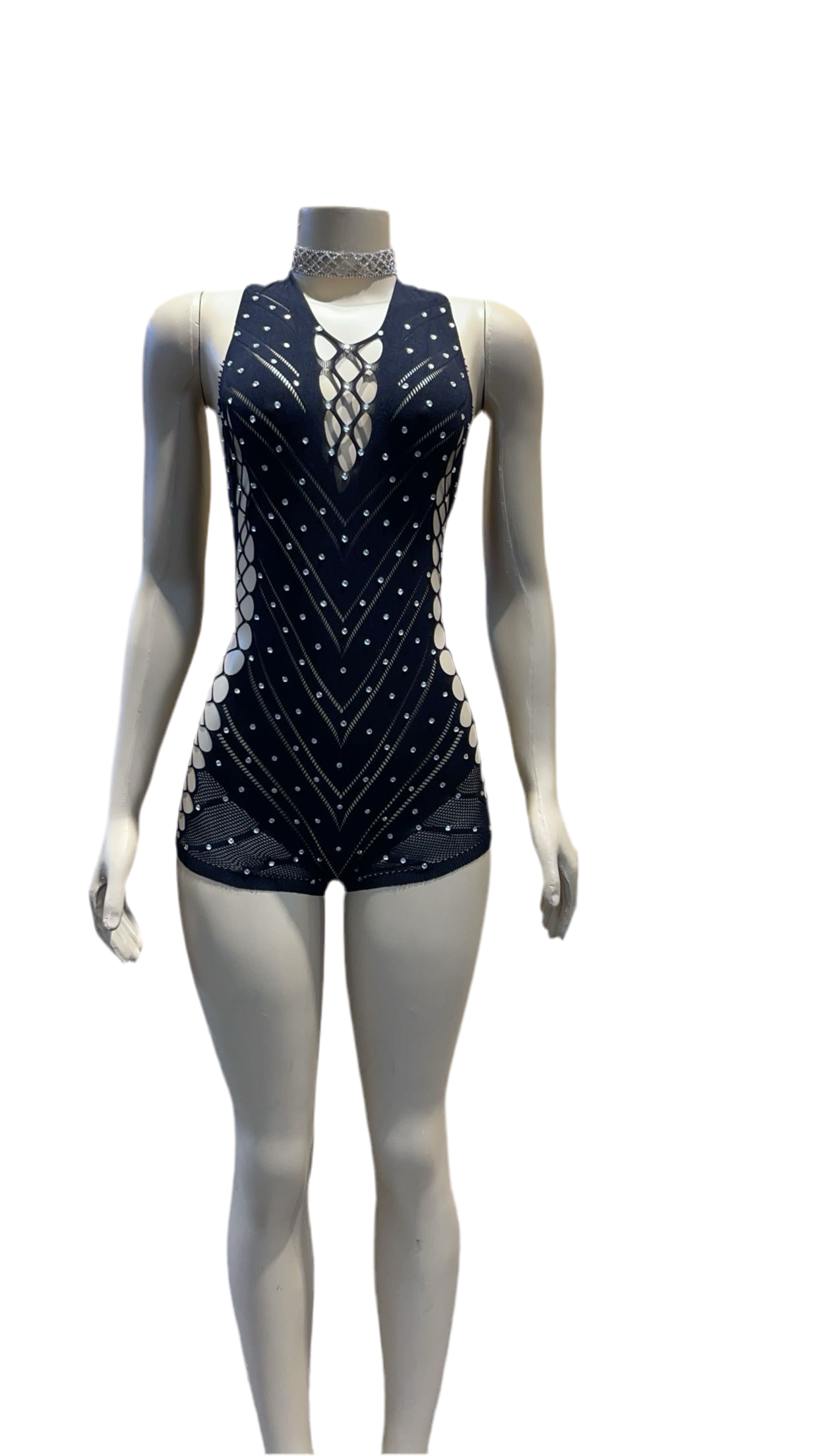 Rhinestone Mesh Bodysuit