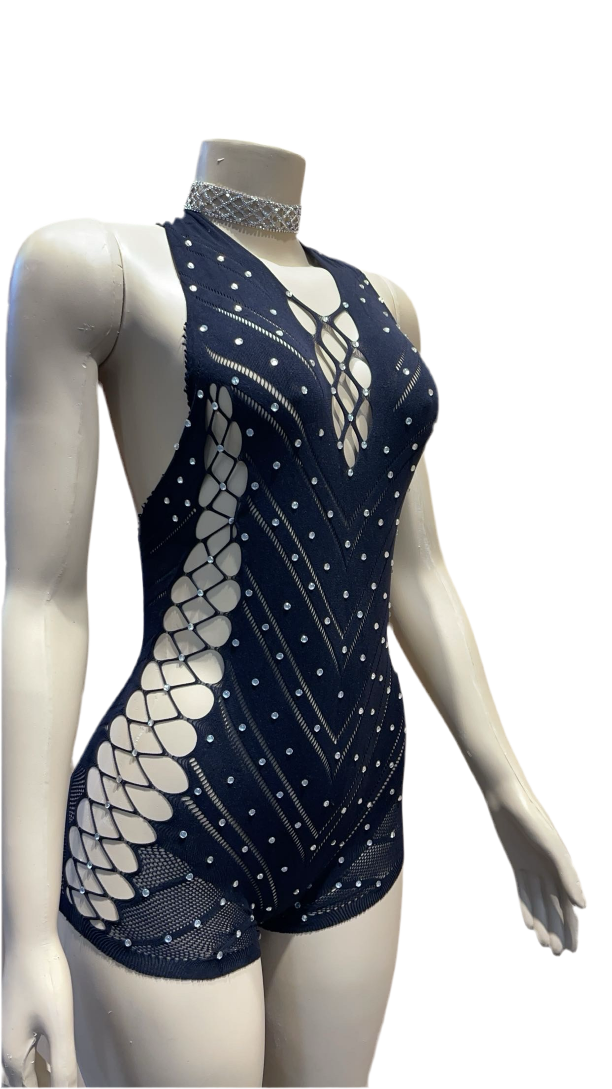 Rhinestone Mesh Bodysuit