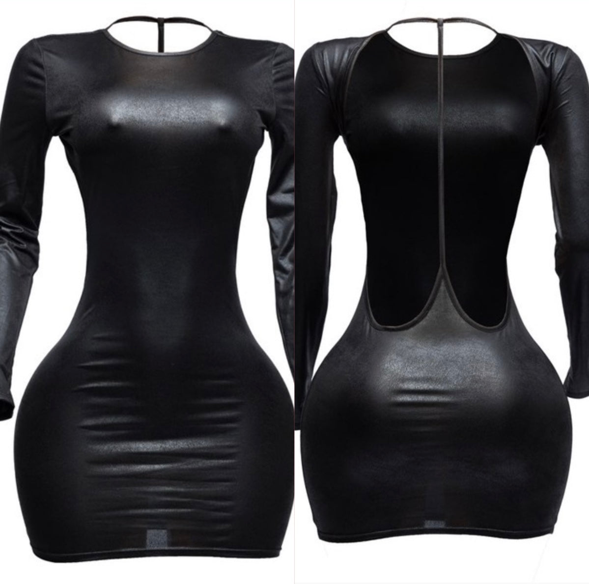 Sleek Black Bodycon Mini Dress