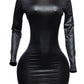 Sleek Black Bodycon Mini Dress